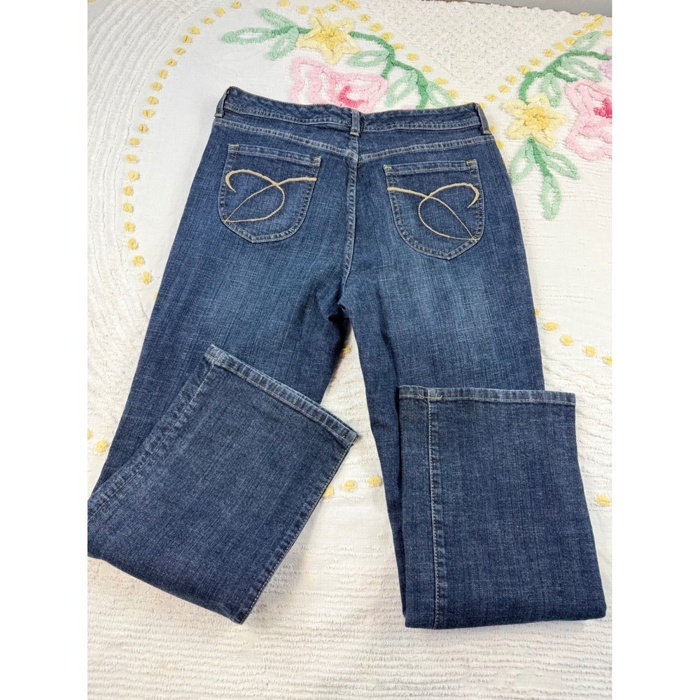Chico's Platinum Denim Bootcut Jeans Dark Wash women Stylish Pockets Comfort L - Picture 7 of 9
